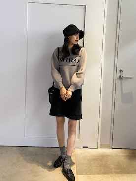 「アイテム（帽子）」を使った、hinanoさん（レディース・163cm）の秋コーディネート