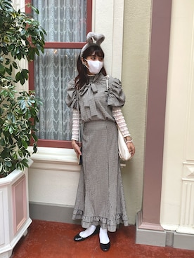 「アイテム（イヤリング）」を使った、hinanoさん（レディース・163cm）の春コーディネート