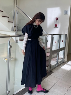 「Casselini（キャセリーニ）のアイテム（サンダル）」を使った、hinanoさん（レディース・163cm）の夏コーディネート