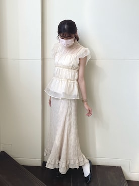 「アイテム（バレエシューズ）」を使った、hinanoさん（レディース・163cm）の夏コーディネート