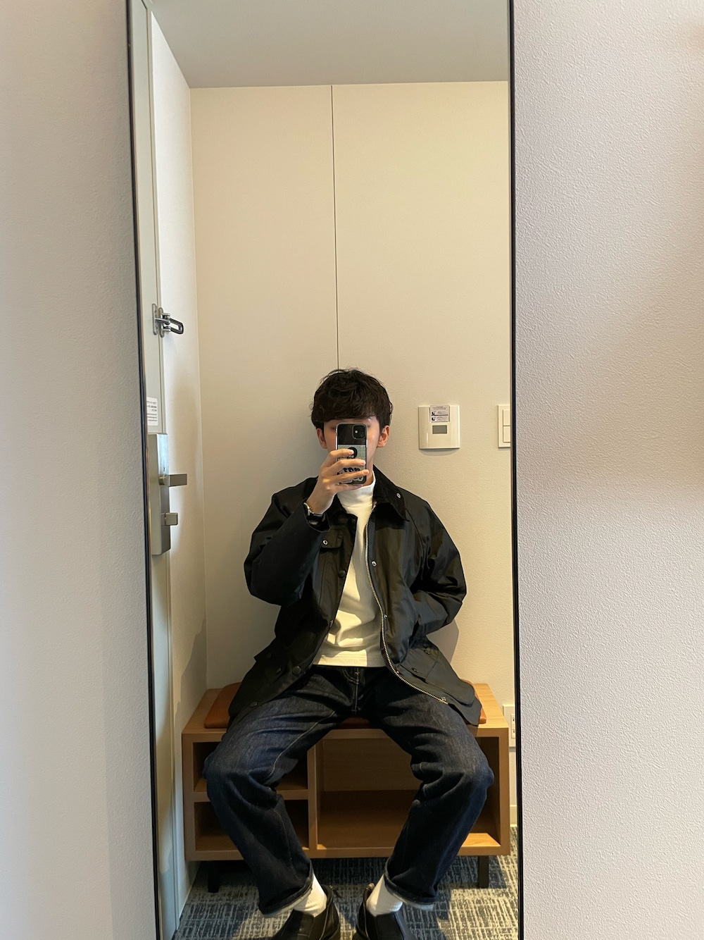 「Barbourの[バブアー] ★BARBOUR CLASSIC BEDALE ビデイル ワックスドジャケット（その他アウター、ブラック系）」を使った、きむさん（メンズ・170cm）の秋コーディネートの1枚目の写真