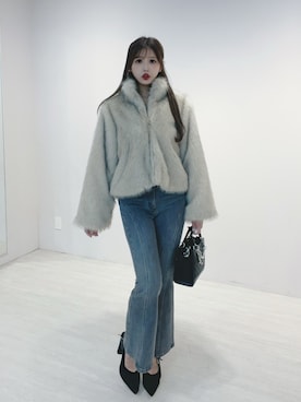 「ガーリーコーデ」｜「アイテム（ブルゾン）」を使った、真里さん（レディース・162cm）の秋コーディネート