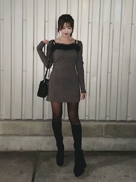 「ガーリーコーデ」｜真里さん（レディース・162cm）の秋コーディネート