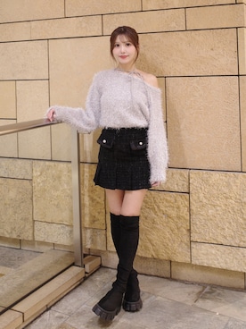 「ニット/セーター」｜真里さん（レディース・162cm）の冬コーディネート