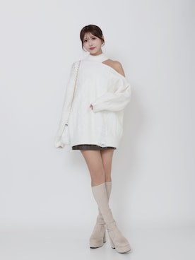 「ガーリーコーデ」｜「アイテム（ブーツ）」を使った、真里さん（レディース・162cm）の秋コーディネート