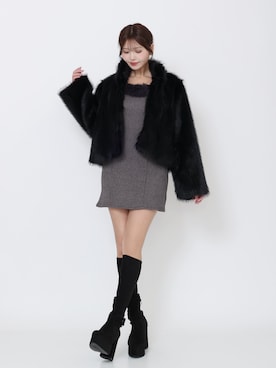 「ガーリーコーデ」｜「アイテム（ブーツ）」を使った、真里さん（レディース・162cm）の秋コーディネート