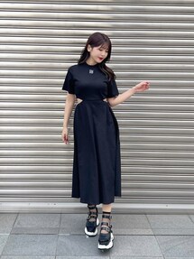 【EATME】ウエストオープンTワンピ BLK EATME（イートミー）の「ウエストオープンTワンピース