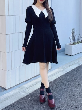 「EATME（イートミー）のアイテム（アクセサリー）」を使った、真里さん（レディース・162cm）の冬コーディネート