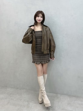 「アイテム（ブルゾン）」を使った、真里さん（レディース・162cm）の秋コーディネート