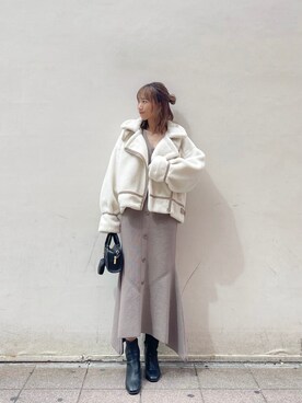 「ダズリン」｜「アイテム（ブルゾン）」を使った、maiさん（レディース・160cm）の秋コーディネート
