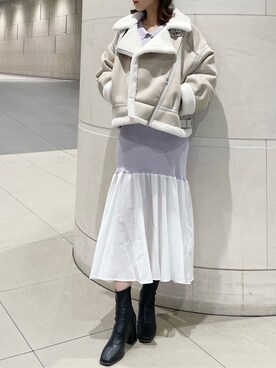 「ダズリン」｜「アイテム（ブルゾン）」を使った、maiさん（レディース・160cm）の秋コーディネート