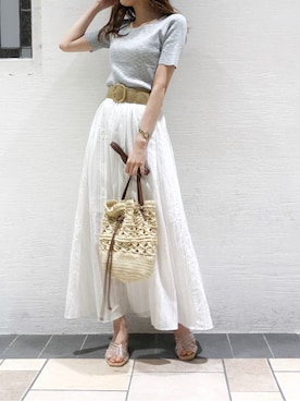 「アイテム（サンダル、その他）」を使った、maiさん（レディース・160cm）の夏コーディネート