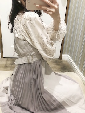 「dazzlin（ダズリン）のサイドプリーツドレスジャンスカ（ワンピース）」を使った、maiさん（レディース・160cm）の秋コーディネート