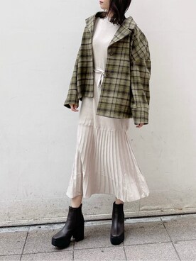 「ダズリン」｜「アイテム（その他アウター）」を使った、maiさん（レディース・160cm）の秋コーディネート