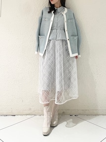 新品タグ付き dazzlin レイヤードペプラムフレアワンピース dazzlin（ダズリン）の「レイヤードペプラムフレアワンピース