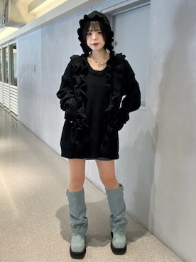 「jouetie（ジュエティ）のマルチカラビナチェーンネックレス（ネックレス）」を使った、MOMOKAさん（レディース・153cm）の秋コーディネート