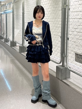 「パーカーコーデ」｜MOMOKAさん（レディース・153cm）の夏コーディネート