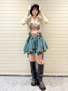 「jouetie（ジュエティ）のアイテム」を使った、MOMOKAさん（レディース・153cm）の秋コーディネート