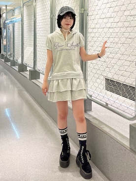 「スウェットコーデ」｜「アイテム（帽子）」を使った、MOMOKAさん（レディース・153cm）の夏コーディネート