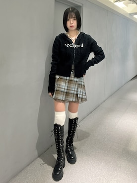 「アイテム（アクセサリー）」を使った、MOMOKAさん（レディース・153cm）の冬コーディネート