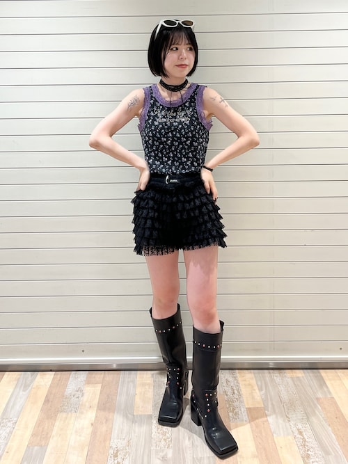 レースティアードフリルショートパンツ 夏服（その他パンツ