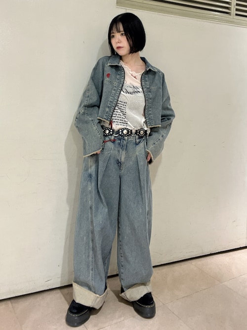 セール】【something×PosTokyo】ZIP BLOUSON/ジップデニムジャケット