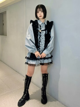 「アイテム（チャーム）」を使った、MOMOKAさん（レディース・153cm）の秋コーディネート