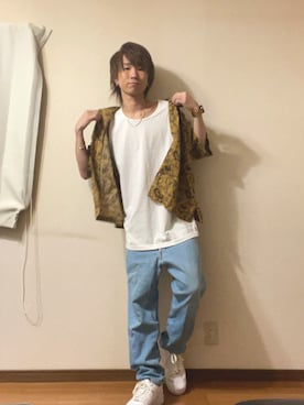 「RAGEBLUE（レイジブルー）のアイテム（トップス）」を使った、ティモさん（メンズ・173cm）の夏コーディネート