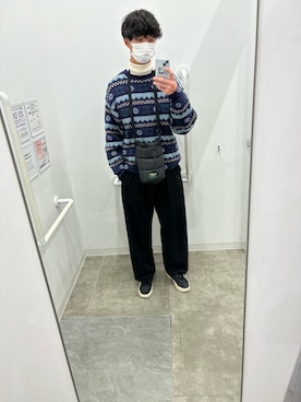 「Yohji Yamamoto（ヨウジヤマモト）のアイテム（シューズ）」を使った、Ryuichiro Asaiさん（メンズ・188cm）の冬コーディネート