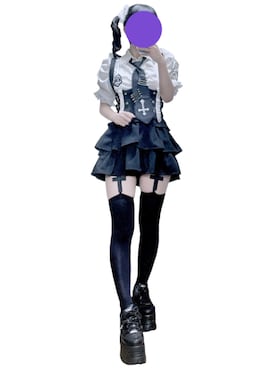 「アイテム（ヘアアクセサリー、ホワイト系）」を使った、#7A4AD2さん（レディース・158cm）の秋コーディネート