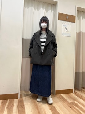 「Samansa Mos2 blue（サマンサモスモスブルー）のアイテム（その他アウター）」を使った、mumuさん（レディース・152cm）の秋コーディネート