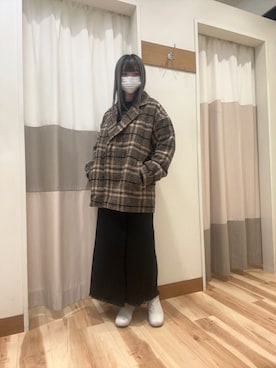 「Samansa Mos2 blue（サマンサモスモスブルー）のアイテム（その他アウター）」を使った、mumuさん（レディース・152cm）の秋コーディネート