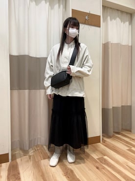「Samansa Mos2 blue（サマンサモスモスブルー）のアイテム（ブルゾン）」を使った、mumuさん（レディース・152cm）の春コーディネート