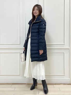 「ROPE'（ロペ）のスクエアドットプリントププリーツスカート（スカート）」を使った、_ayaka_さん（レディース・166cm）の冬コーディネート