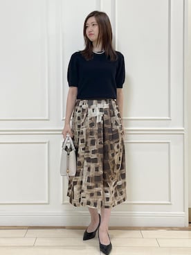 「アイテム（ネックレス、ブルー系）」を使った、_ayaka_さん（レディース・166cm）の秋コーディネート