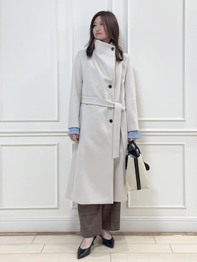 「アイテム（ステンカラーコート）」を使った、_ayaka_さん（レディース・166cm・30代）の冬コーディネート