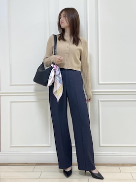 「アイテム（バンダナ/スカーフ）」を使った、_ayaka_さん（レディース・166cm・30代）の秋コーディネート