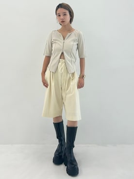「STUDIOUS（ステュディオス）のアイテム（パンツ）」を使った、STUDIOUS STAFFさん（レディース・152cm）の夏コーディネート