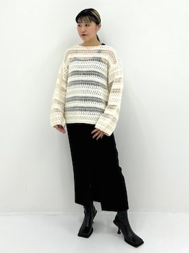 「CLANE（クラネ）のアイテム（ニット/セーター）」を使った、STUDIOUS STAFFさん（レディース・161cm）の秋コーディネート