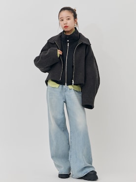 「STUDIOUS（ステュディオス）のアイテム（ブルゾン）」を使った、STUDIOUS STAFFさん（レディース・152cm）の秋コーディネート