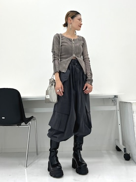 「STUDIOUS（ステュディオス）のアイテム（ブーツ）」を使った、STUDIOUS STAFFさん（レディース・154cm）の秋コーディネート