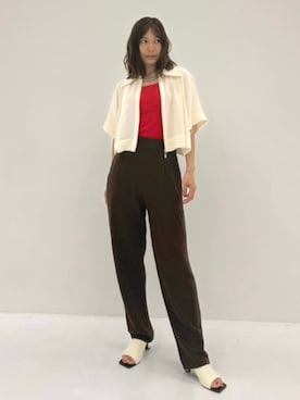 「CLANE（クラネ）のアイテム（セットアップ）」を使った、STUDIOUS STAFFさん（レディース・162cm）の夏コーディネート