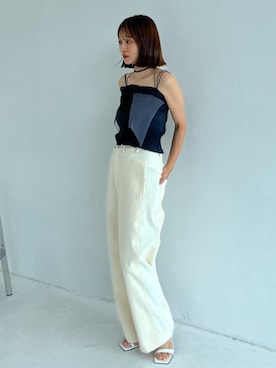 「STUDIOUS(ステュディオス)のアイテム(パンツ)」を使った、STUDIOUS STAFFさん(レディース・165cm)の夏コーディネート
