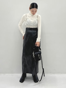 「STUDIOUS（ステュディオス）のアイテム（ブーツ）」を使った、STUDIOUS STAFFさん（レディース・154cm）の秋コーディネート