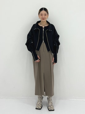 「STUDIOUS（ステュディオス）のアイテム（ブルゾン）」を使った、STUDIOUS STAFFさん（レディース・154cm）の秋コーディネート