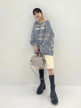 「STUDIOUS（ステュディオス）のアイテム（ブーツ）」を使った、STUDIOUS STAFFさん（レディース・151cm）の秋コーディネート