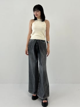 「CLANE（クラネ）のアイテム（ニット/セーター）」を使った、STUDIOUS STAFFさん（レディース・166cm）の夏コーディネート
