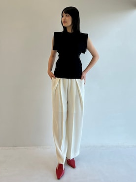 「CLANE（クラネ）のアイテム（ニット/セーター）」を使った、STUDIOUS STAFFさん（レディース・166cm）の夏コーディネート