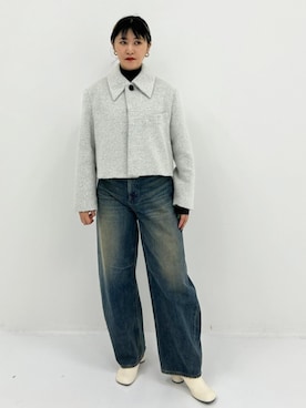 「STUDIOUS（ステュディオス）のアイテム（ジャケット/アウター）」を使った、STUDIOUS STAFFさん（レディース・161cm）の秋コーディネート