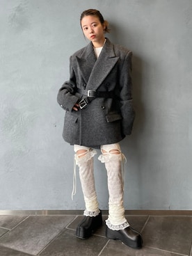 「STUDIOUS（ステュディオス）のアイテム（ジャケット/アウター）」を使った、STUDIOUS STAFFさん（レディース・152cm）の秋コーディネート